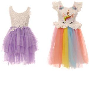 Little Girl Toddler Tulle Birthday Party Graduation Flower Girl Dress Skirt 2 PC